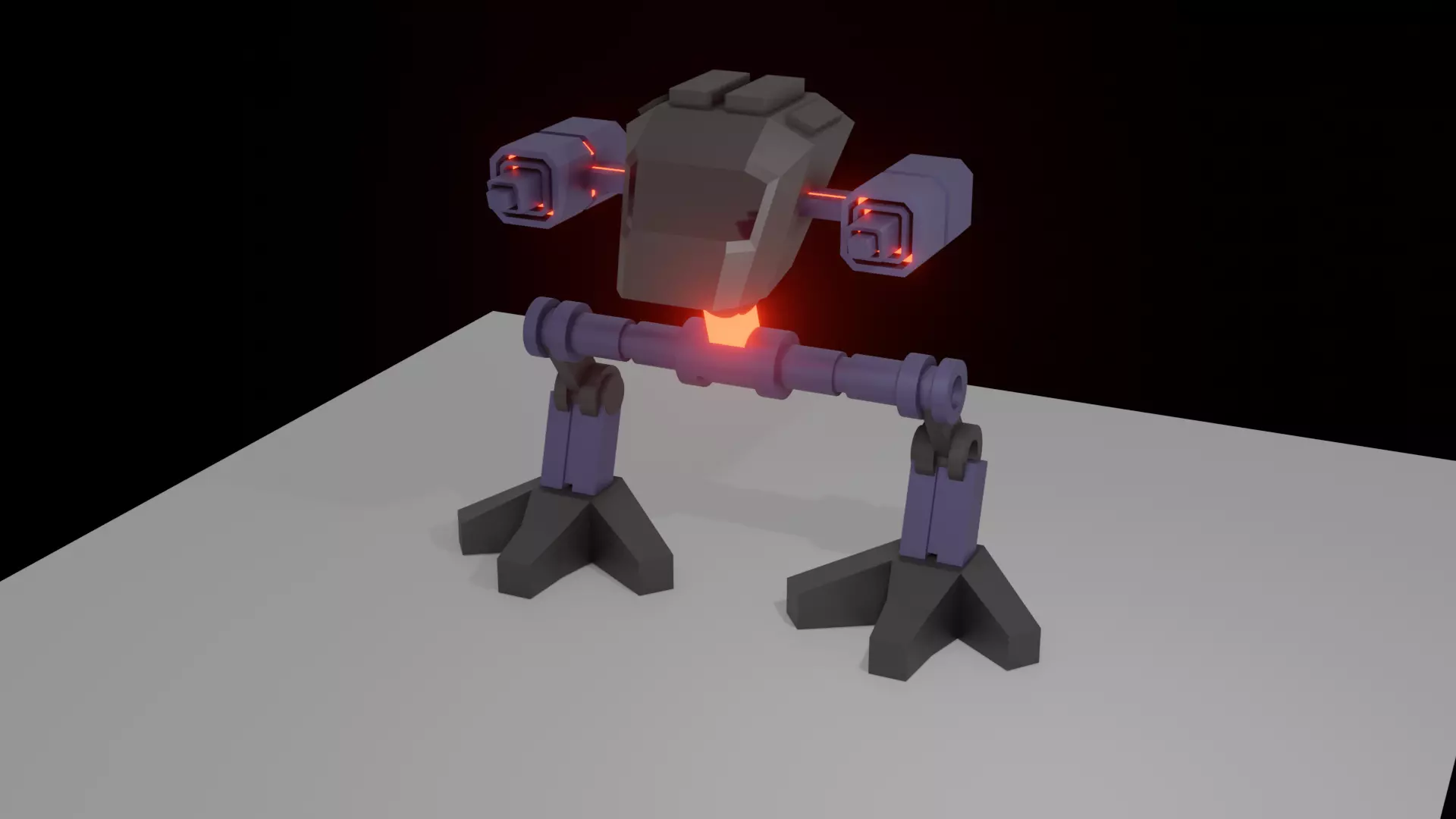 Cockpit robot with light Free 3D model