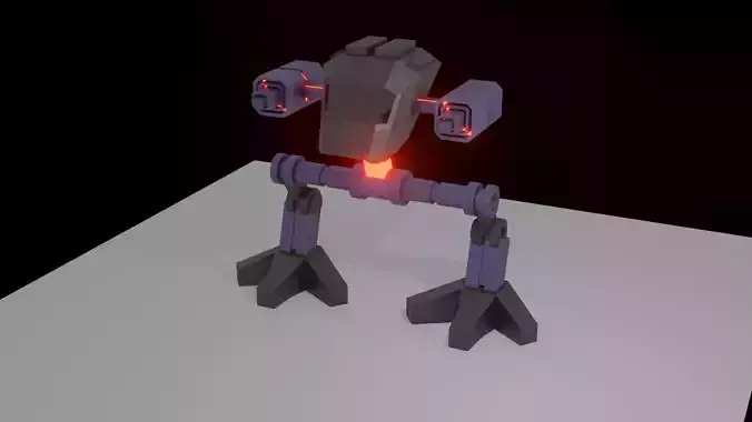 Cockpit robot with light Free 3D model