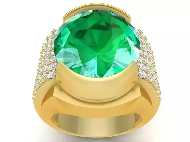 luxury asian diamond oval men ring 3381