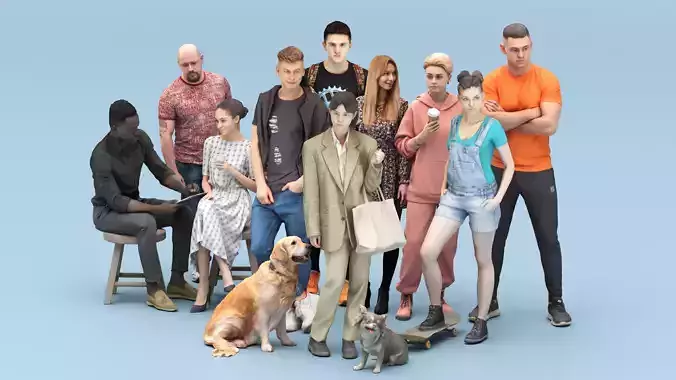 Casual people 15 3D Model Collection