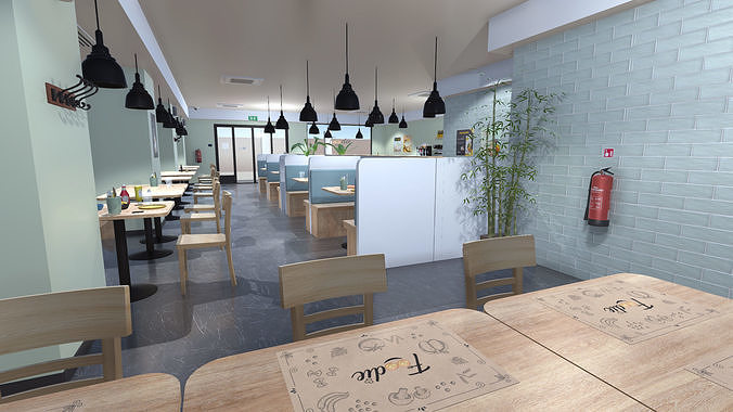 Foodie restaurant Low-poly 3D model 4