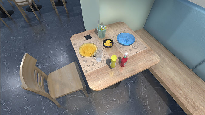 Foodie restaurant Low-poly 3D model 7