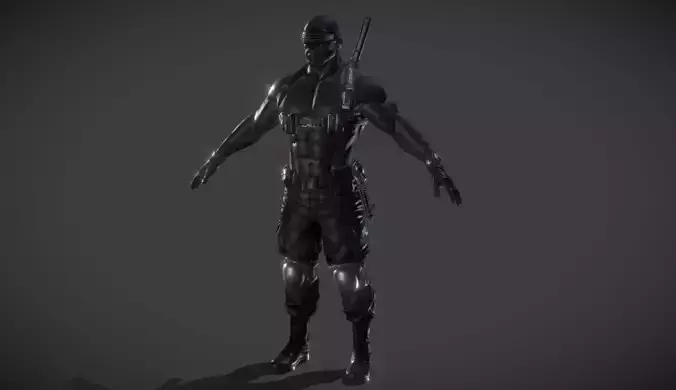 Ninja Dark Soldier Low-poly 3D model