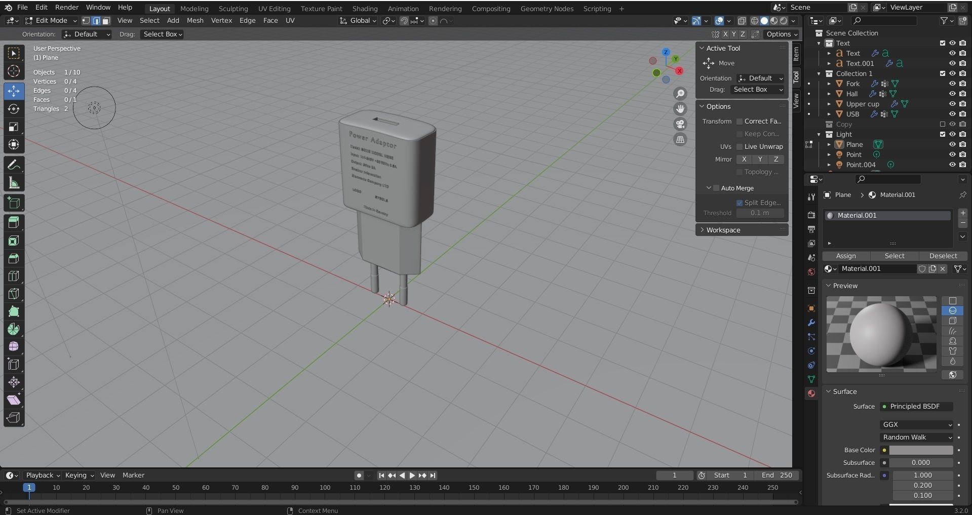 Power adaptor 230Vac to 5Vdc USB Free 3D model_7