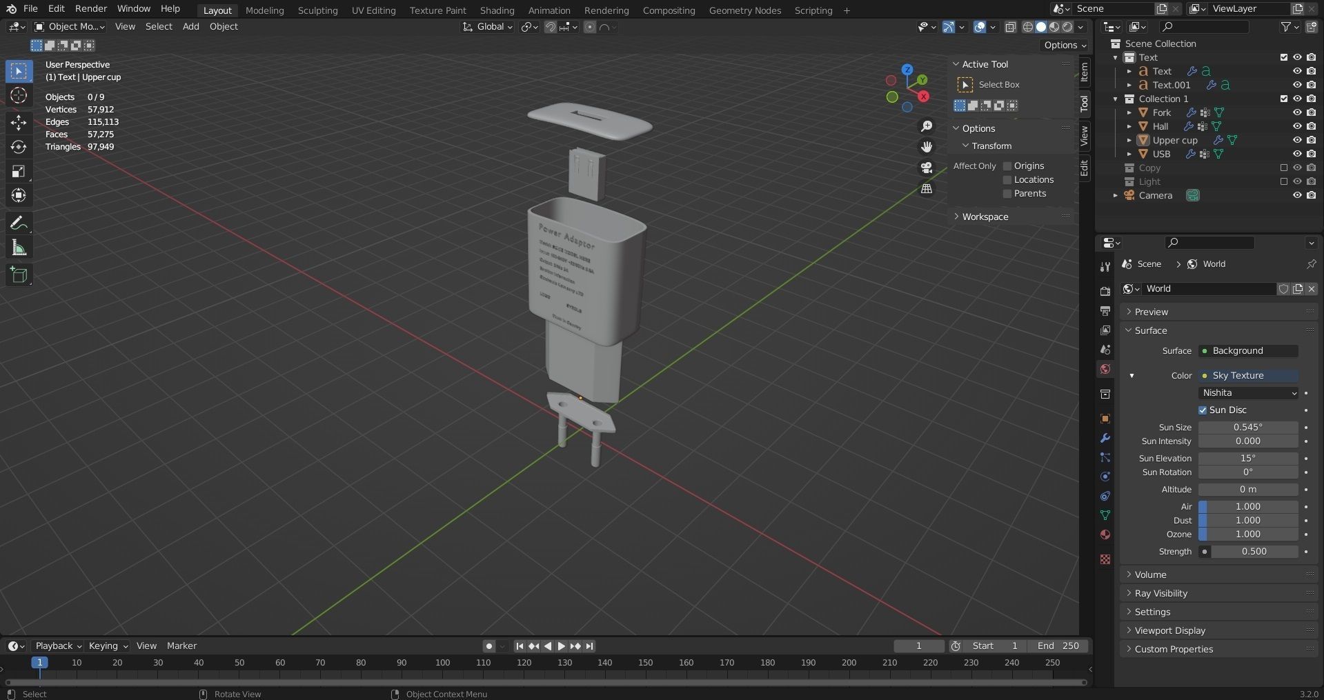Power adaptor 230Vac to 5Vdc USB Free 3D model_8