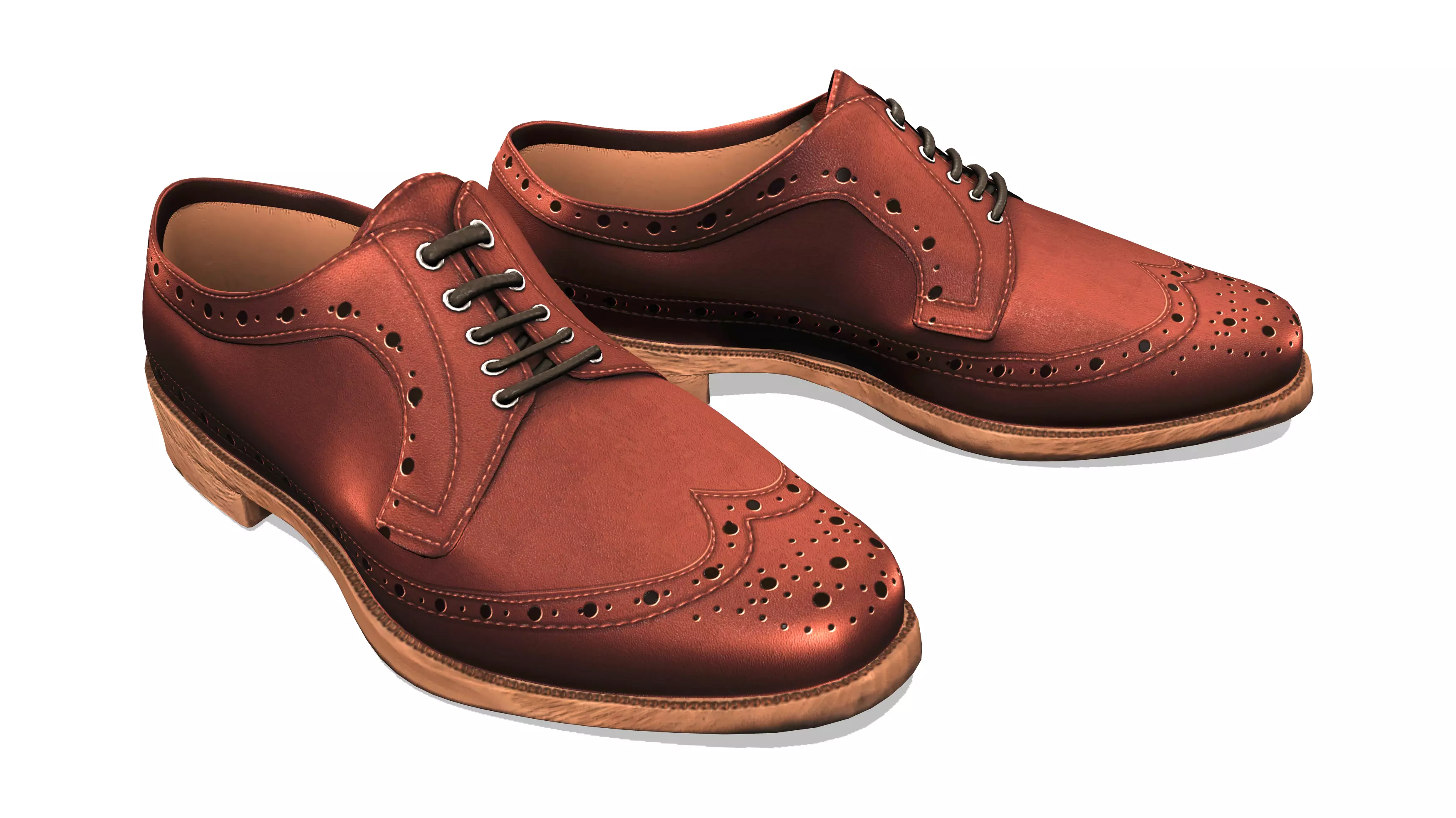 Mens Oxford Shoes Low-poly 3D model