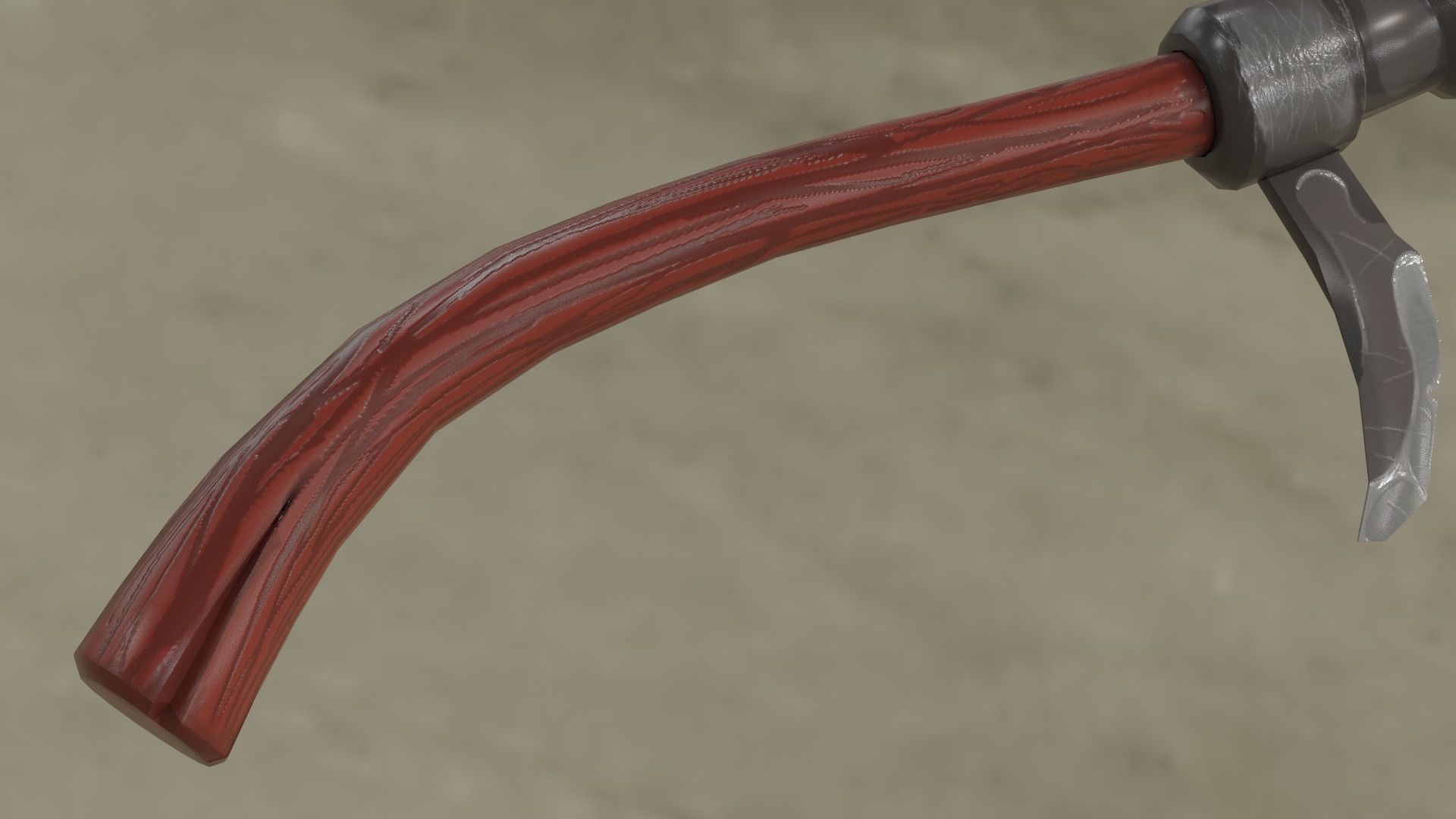 Stylized type triple bladed scythe Low-poly 3D model_25