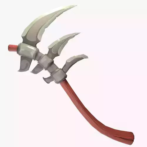Stylized type triple bladed scythe