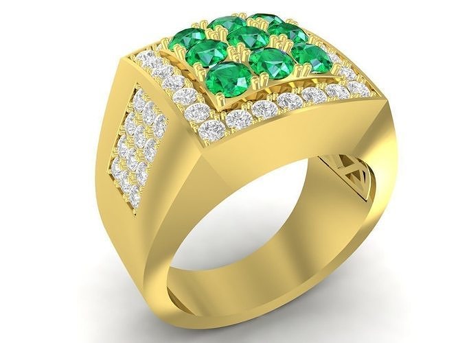 Korean Diamond Ring for Men Jewelry Model 3384 3D print model
