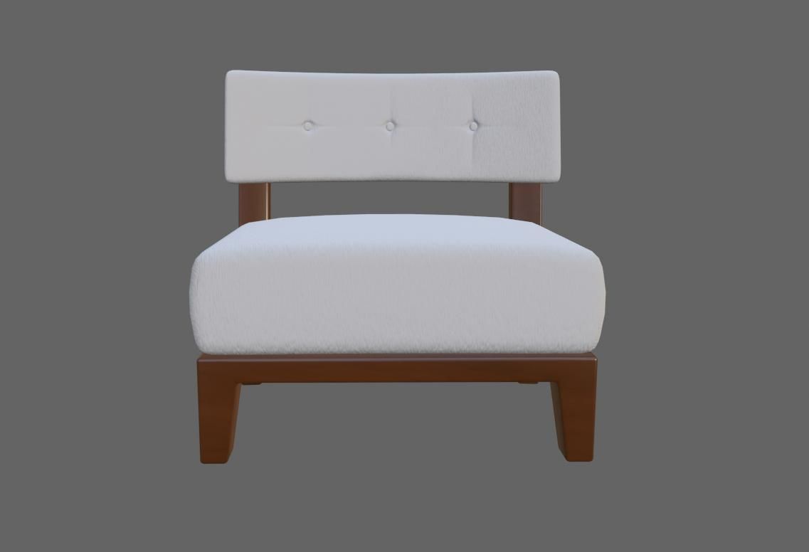 Upholstered Chair - Cadeira Low-poly 3D model_3