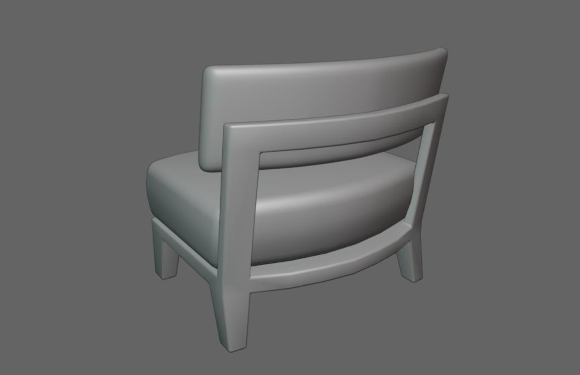 Upholstered Chair - Cadeira Low-poly 3D model_16