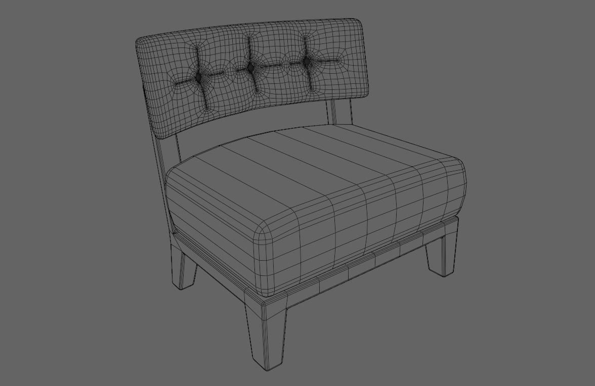 Upholstered Chair - Cadeira Low-poly 3D model_18