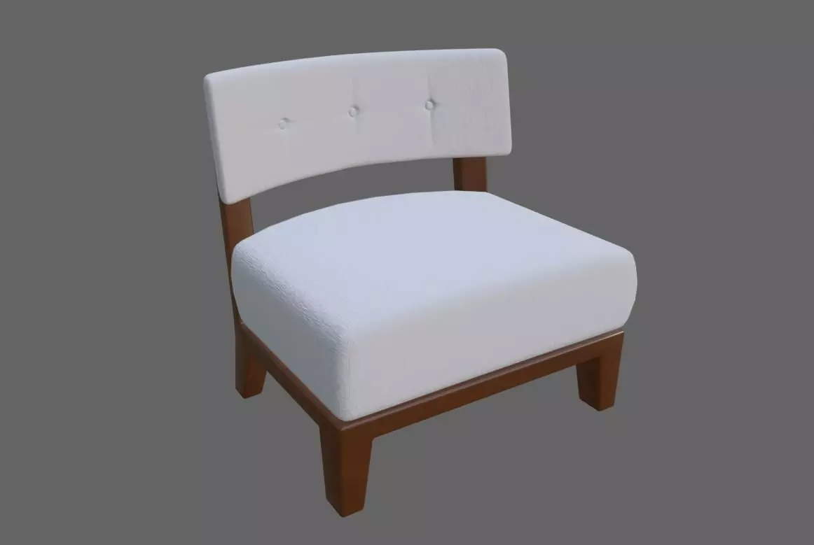 Upholstered Chair - Cadeira Low-poly 3D model_0