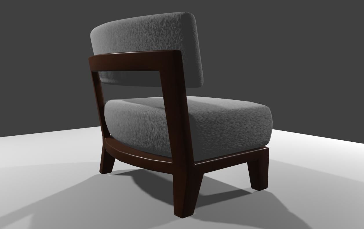 Upholstered Chair - Cadeira Low-poly 3D model_11