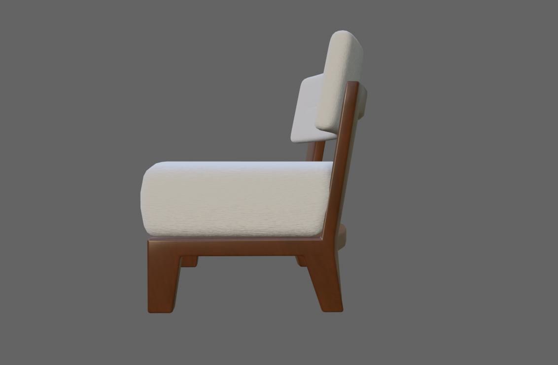 Upholstered Chair - Cadeira Low-poly 3D model_4