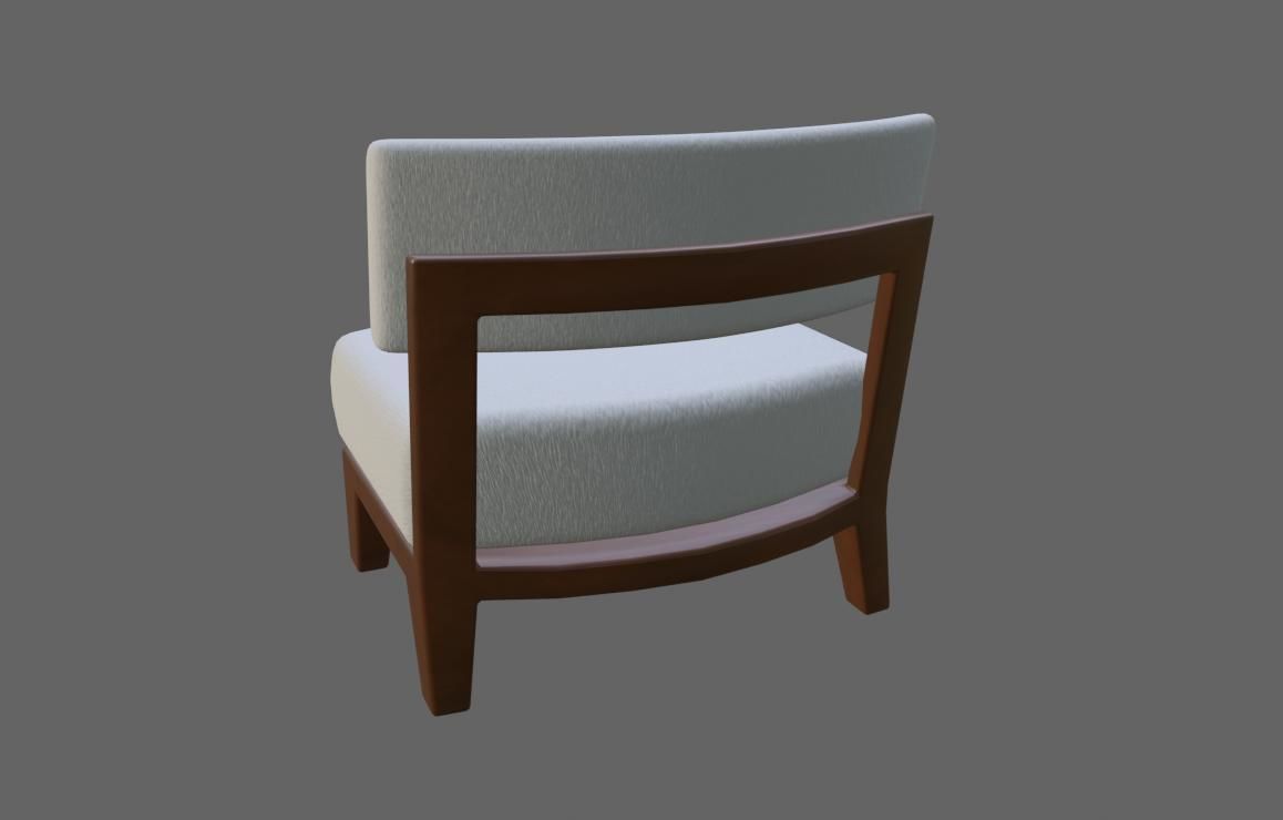 Upholstered Chair - Cadeira Low-poly 3D model_6