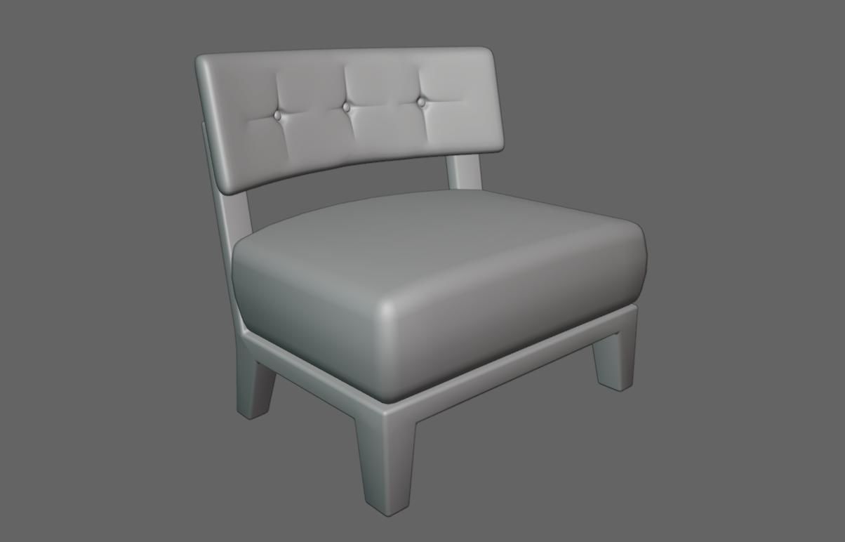 Upholstered Chair - Cadeira Low-poly 3D model_13