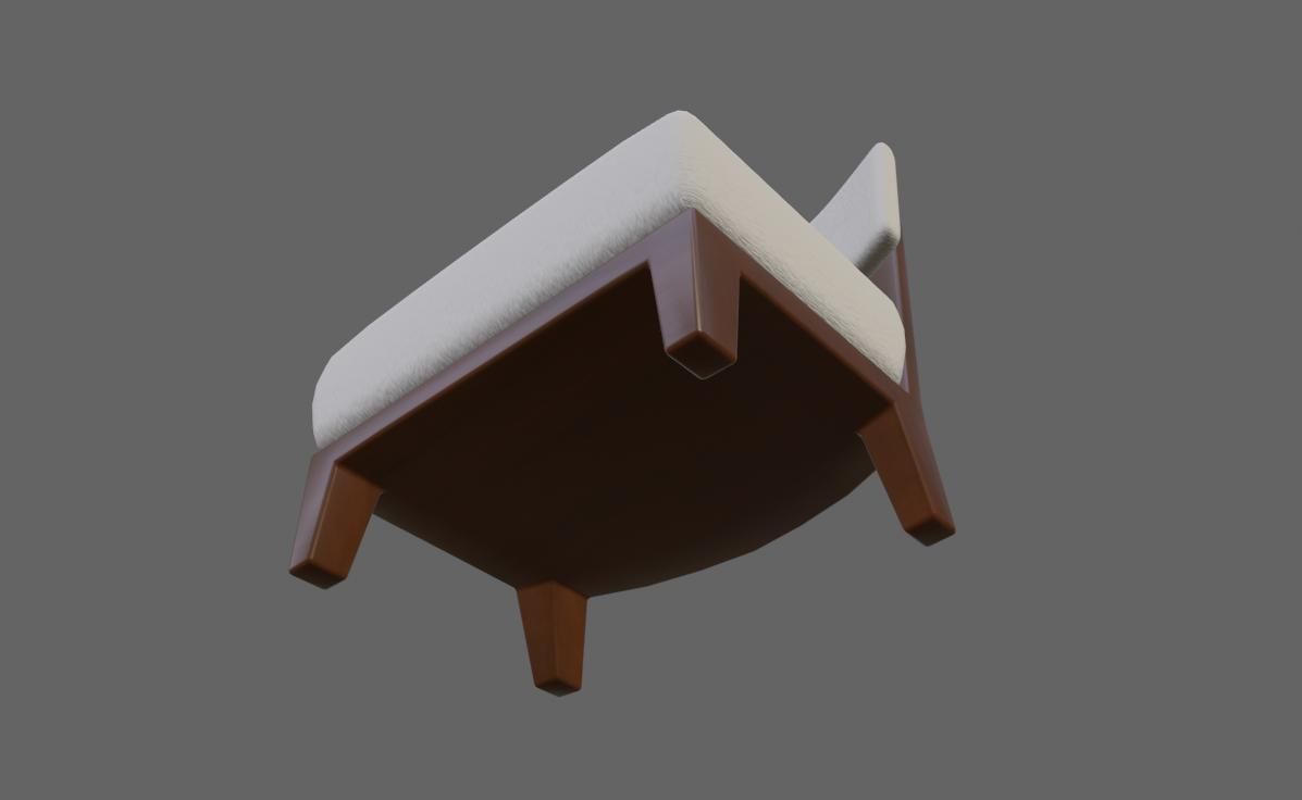 Upholstered Chair - Cadeira Low-poly 3D model_7