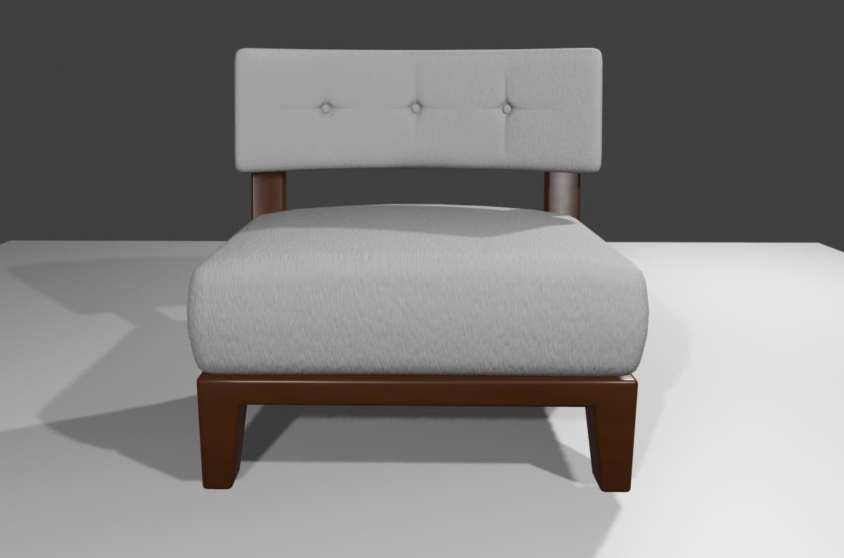 Upholstered Chair - Cadeira Low-poly 3D model_8