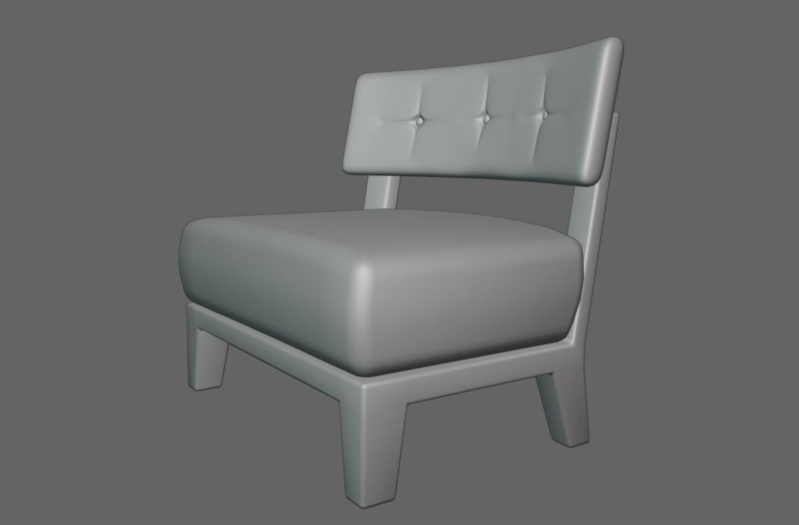 Upholstered Chair - Cadeira Low-poly 3D model_15