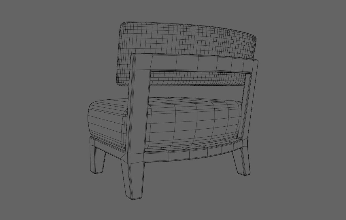 Upholstered Chair - Cadeira Low-poly 3D model_19