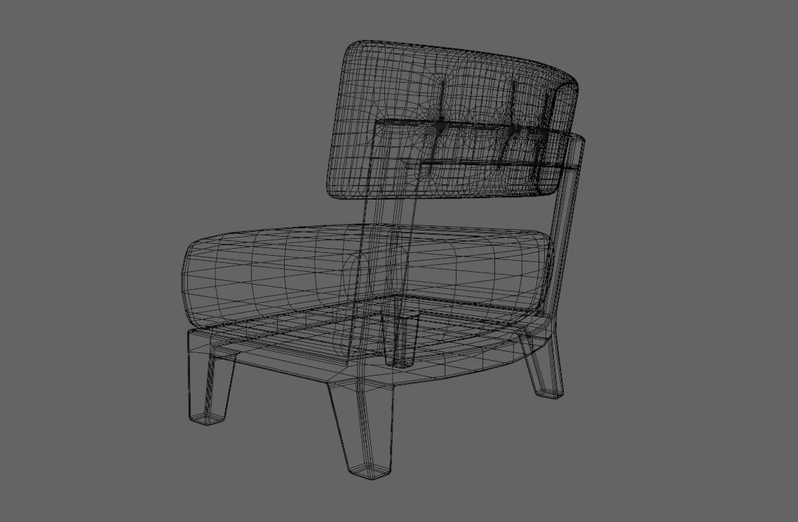 Upholstered Chair - Cadeira Low-poly 3D model_21