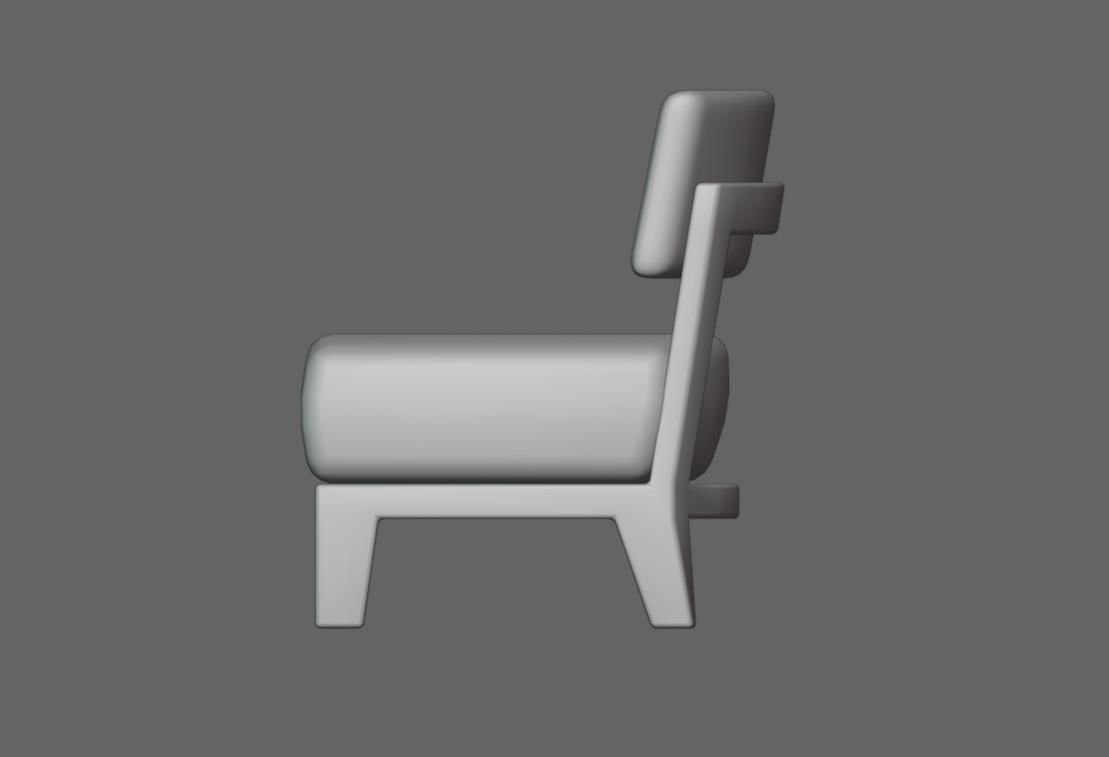 Upholstered Chair - Cadeira Low-poly 3D model_17