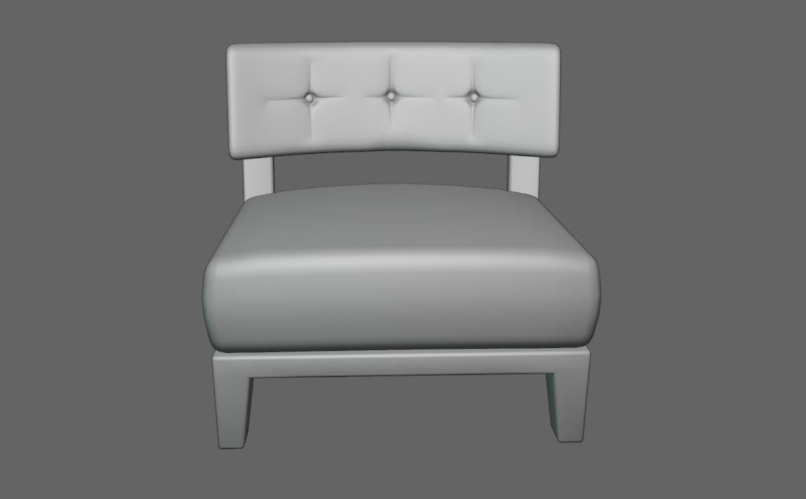 Upholstered Chair - Cadeira Low-poly 3D model_14