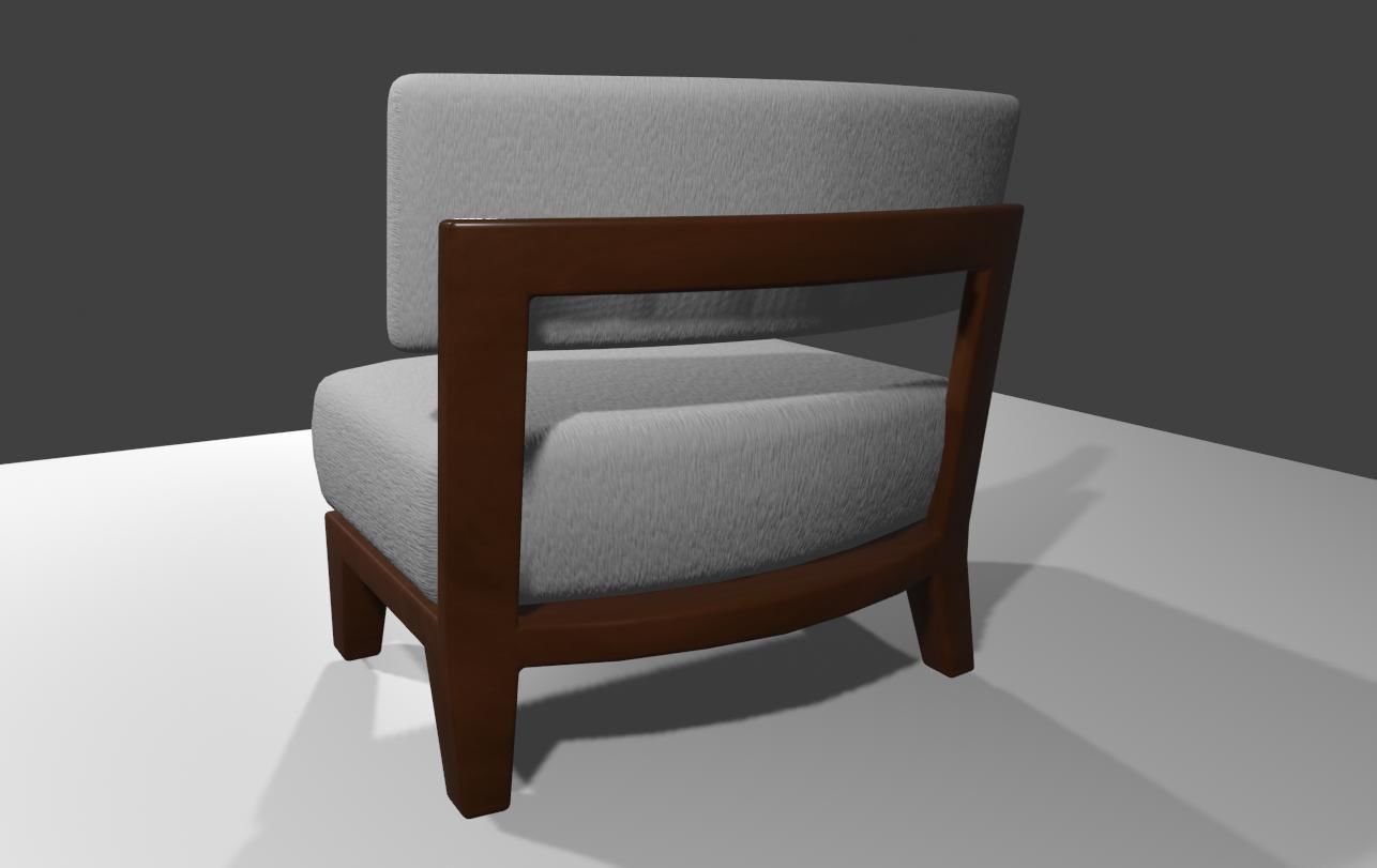 Upholstered Chair - Cadeira Low-poly 3D model_10