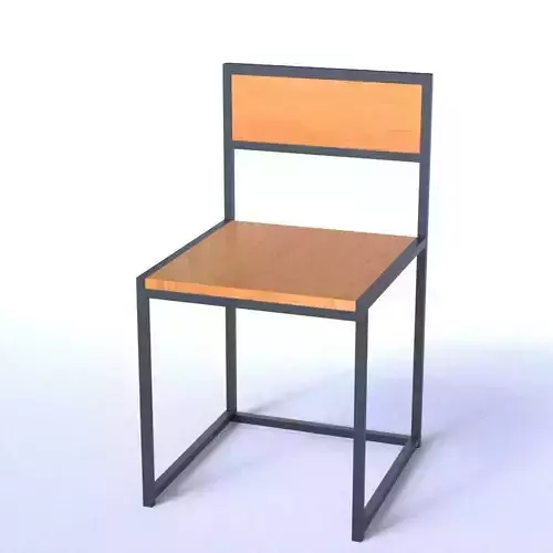 Chair wooden with metal frame