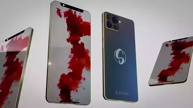 mobile phone with animated 3D model