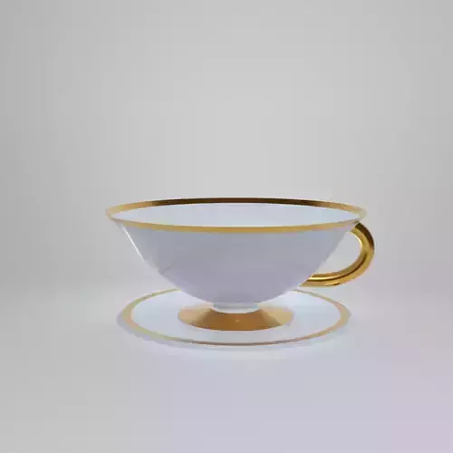 Teacup cup and saucer with gold trim