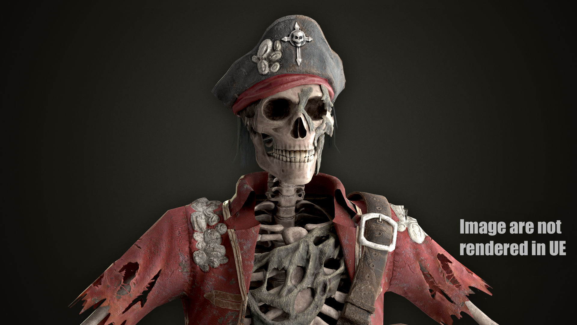 Skeleton Capitan Low-poly 3D model_4