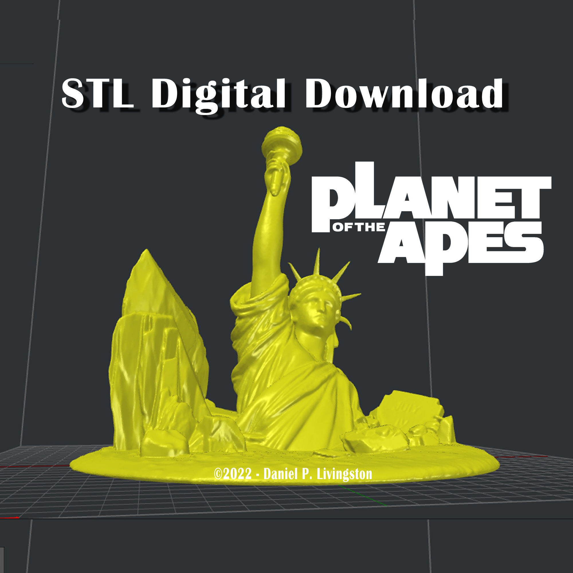 Statue of Liberty from of the Apes 3D Print STL Model 3D model