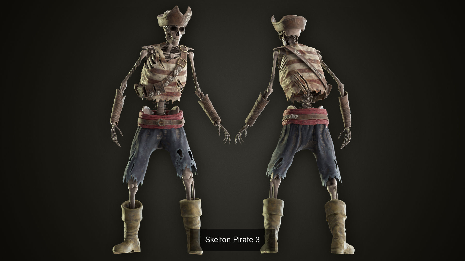 Skeletone Pirates Bundle 3D Model Collection_8