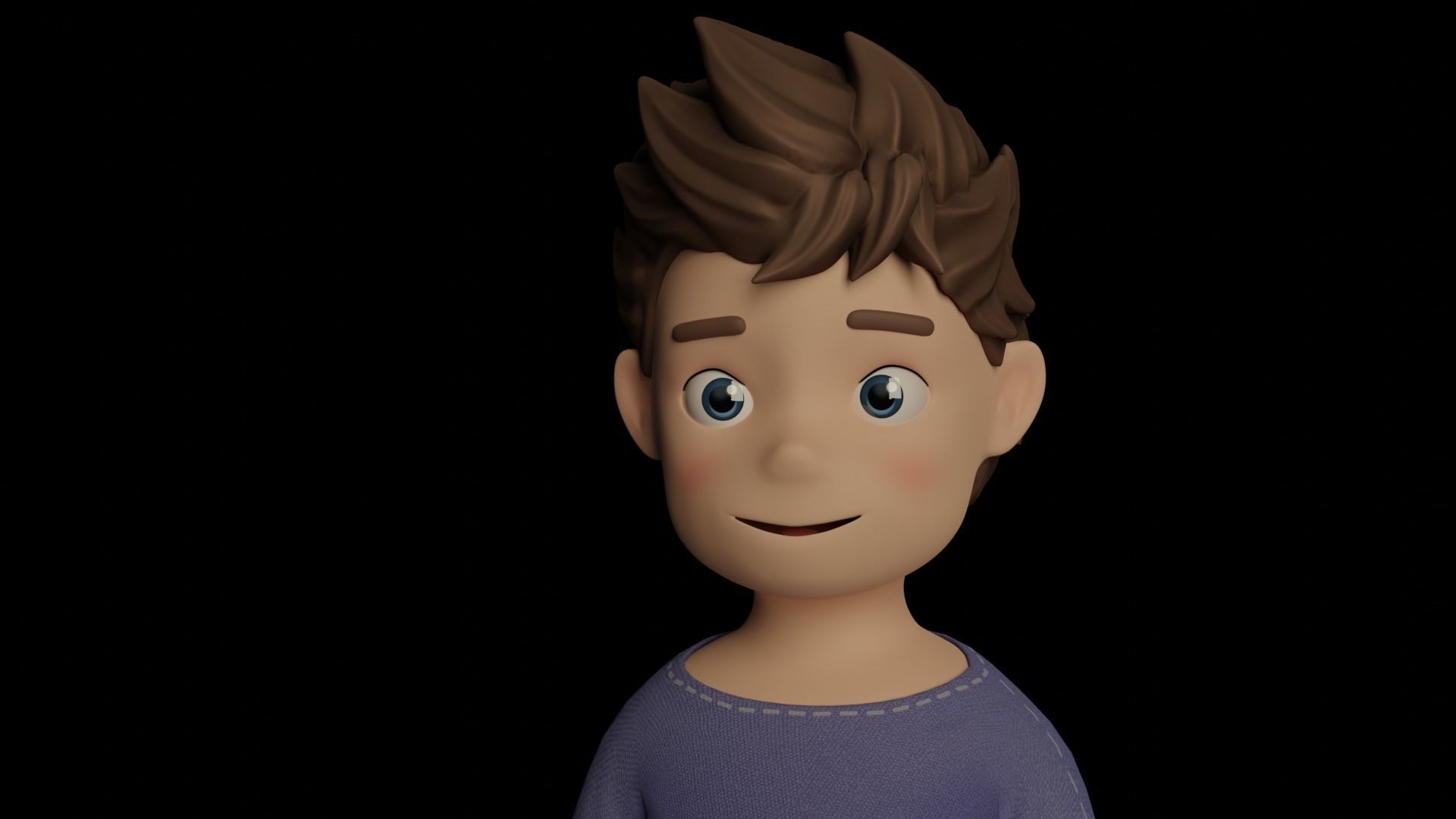 Stylized Toon Character Rigged and Animated with Facial Expr 3D model ...