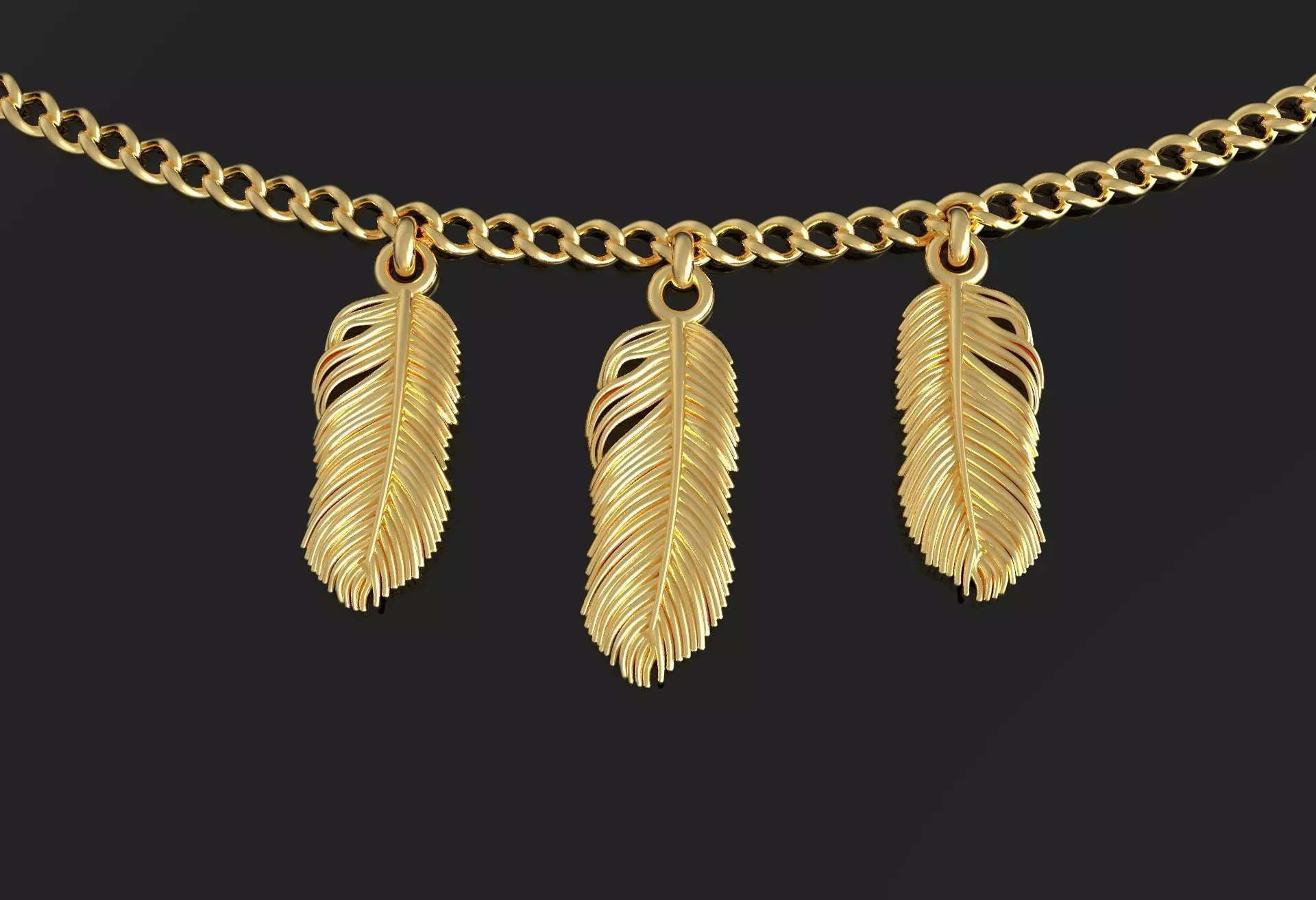 feather pendant 3D print model_0