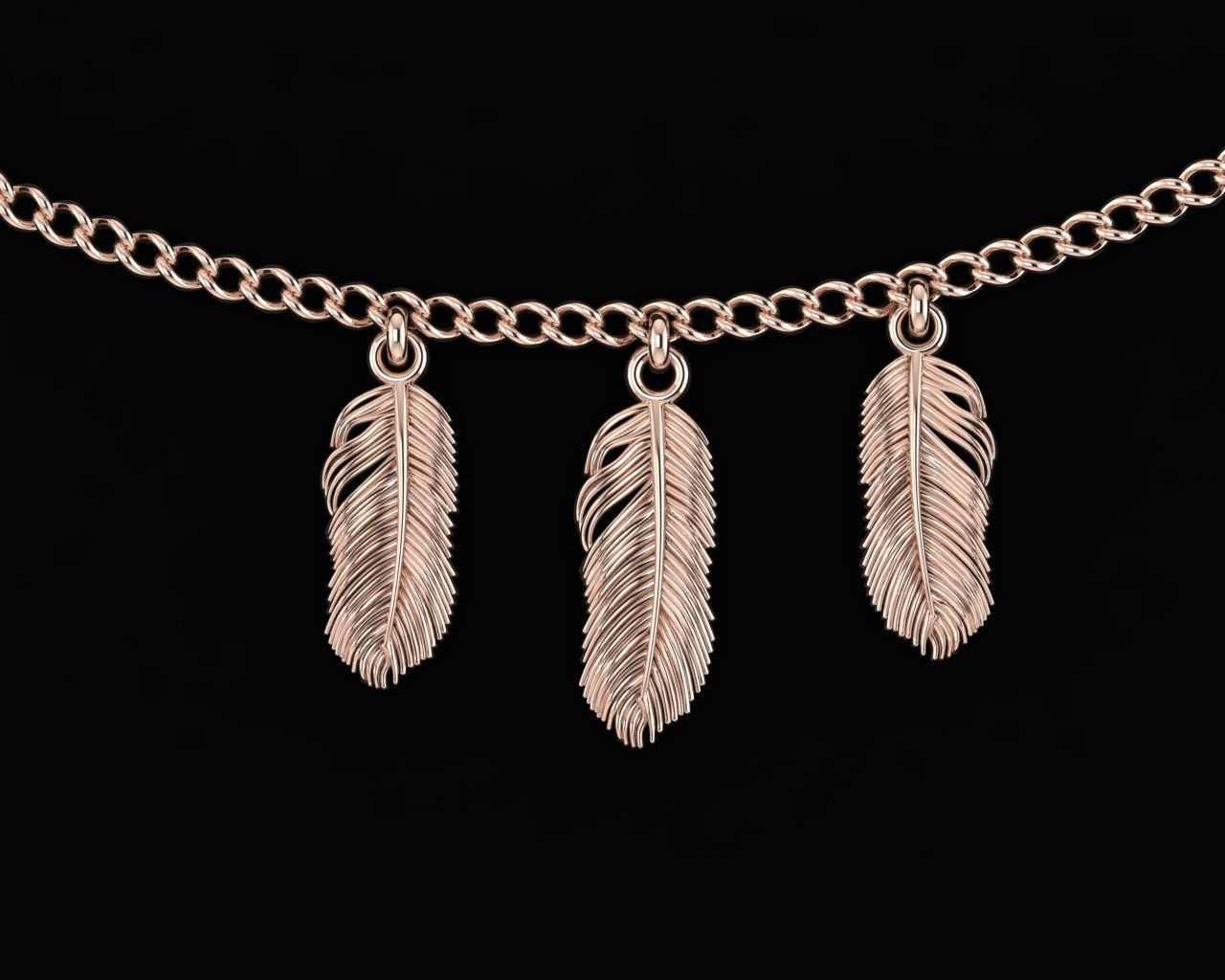 feather pendant 3D print model_3