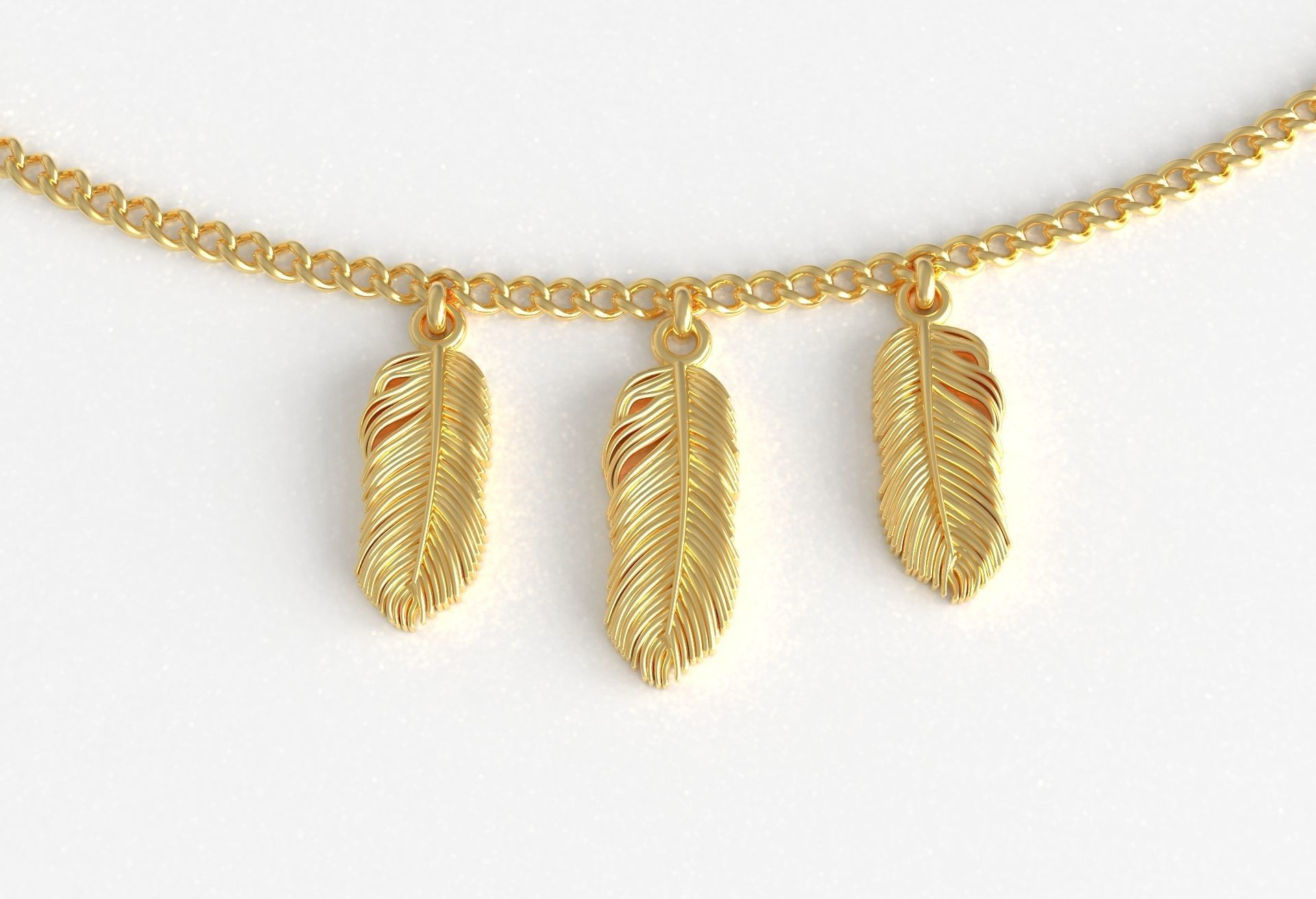 feather pendant 3D print model_1