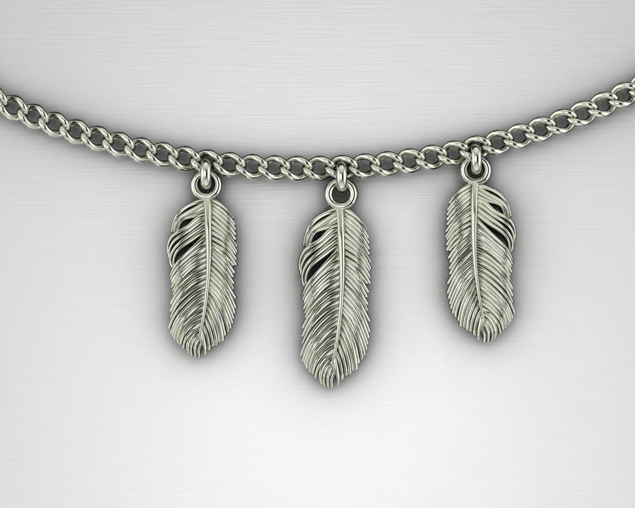 feather pendant 3D print model_4