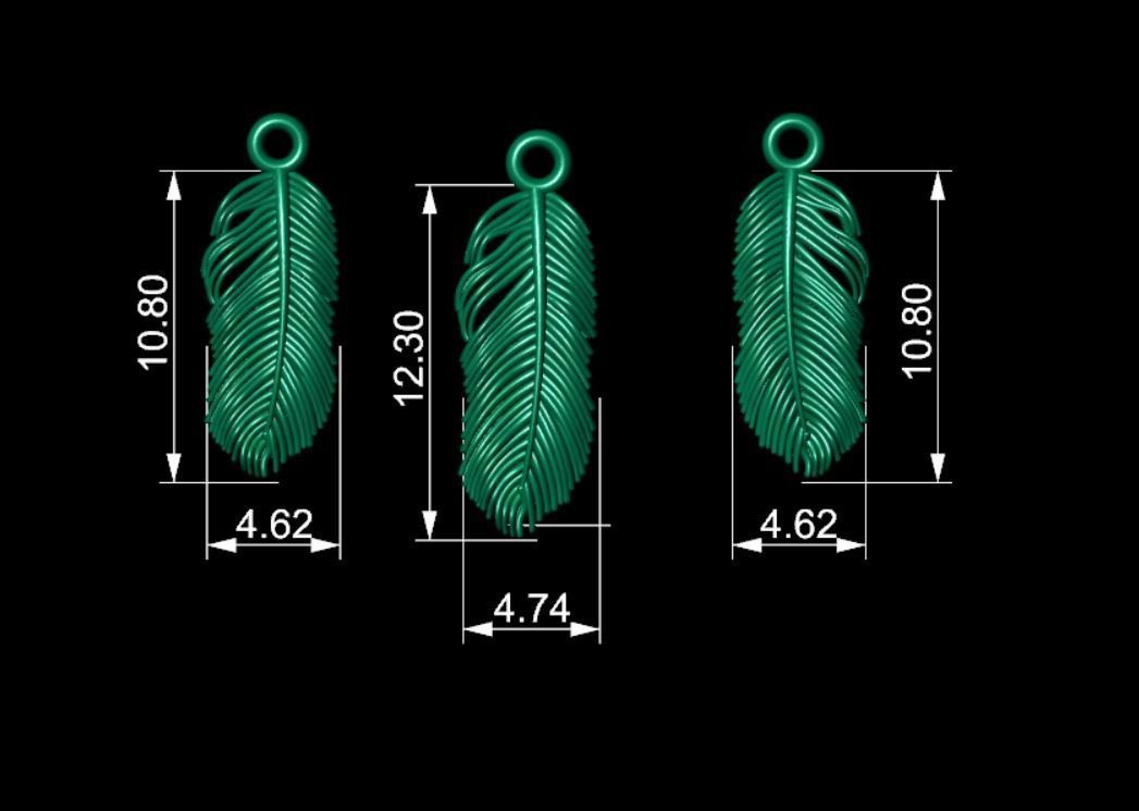 feather pendant 3D print model_7
