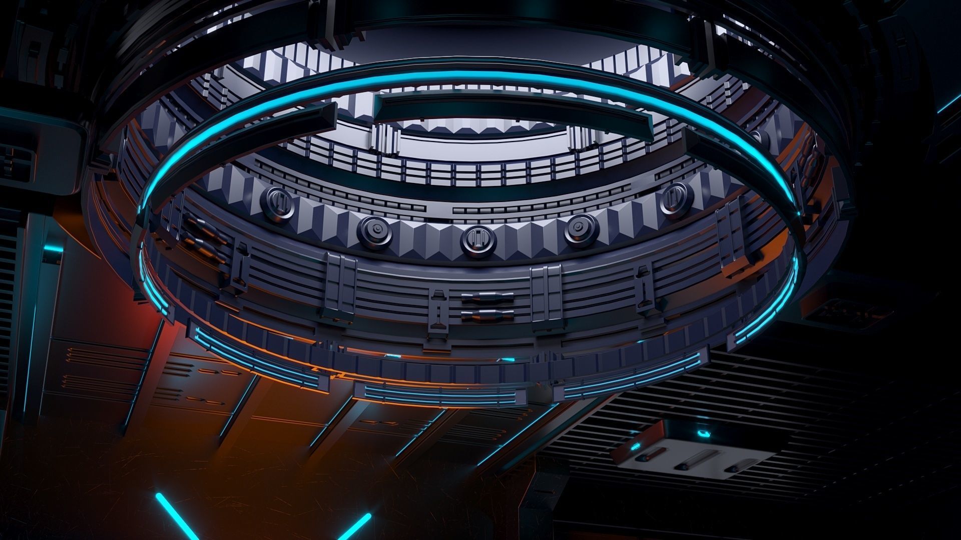 Sci-fi exhibition stand The Muse 3D model_4