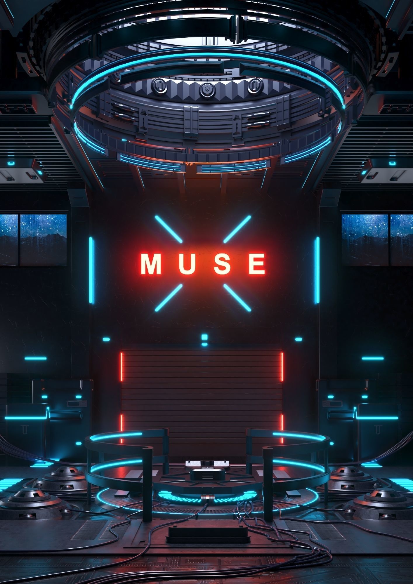 Sci-fi exhibition stand The Muse 3D model_2