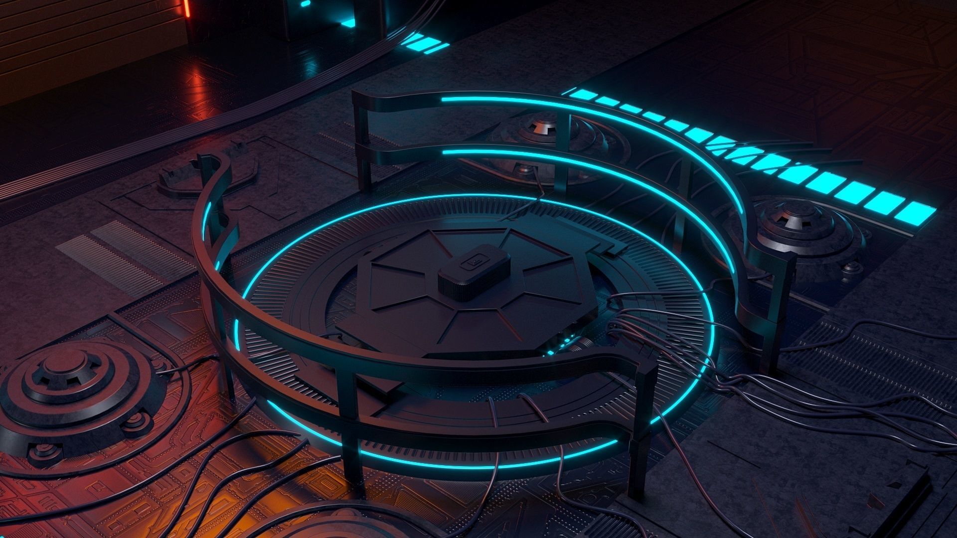 Sci-fi exhibition stand The Muse 3D model_5