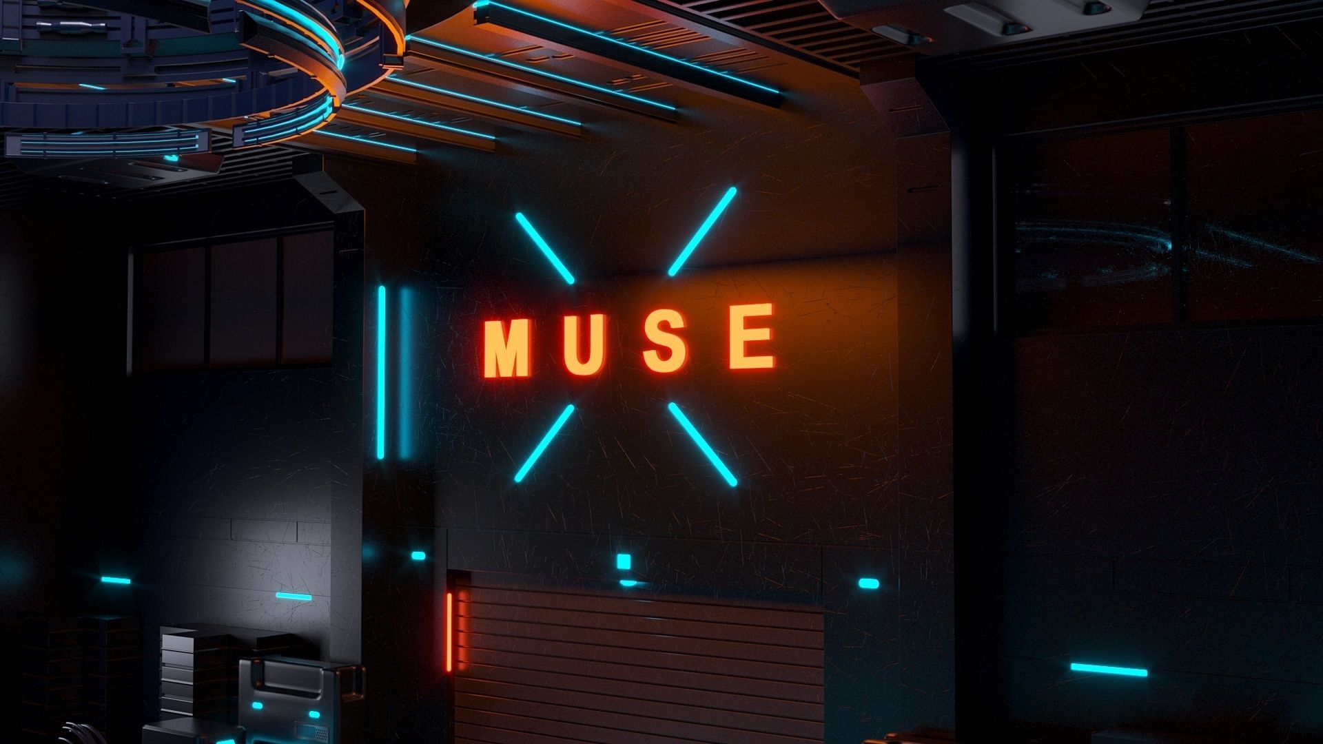 Sci-fi exhibition stand The Muse 3D model_7