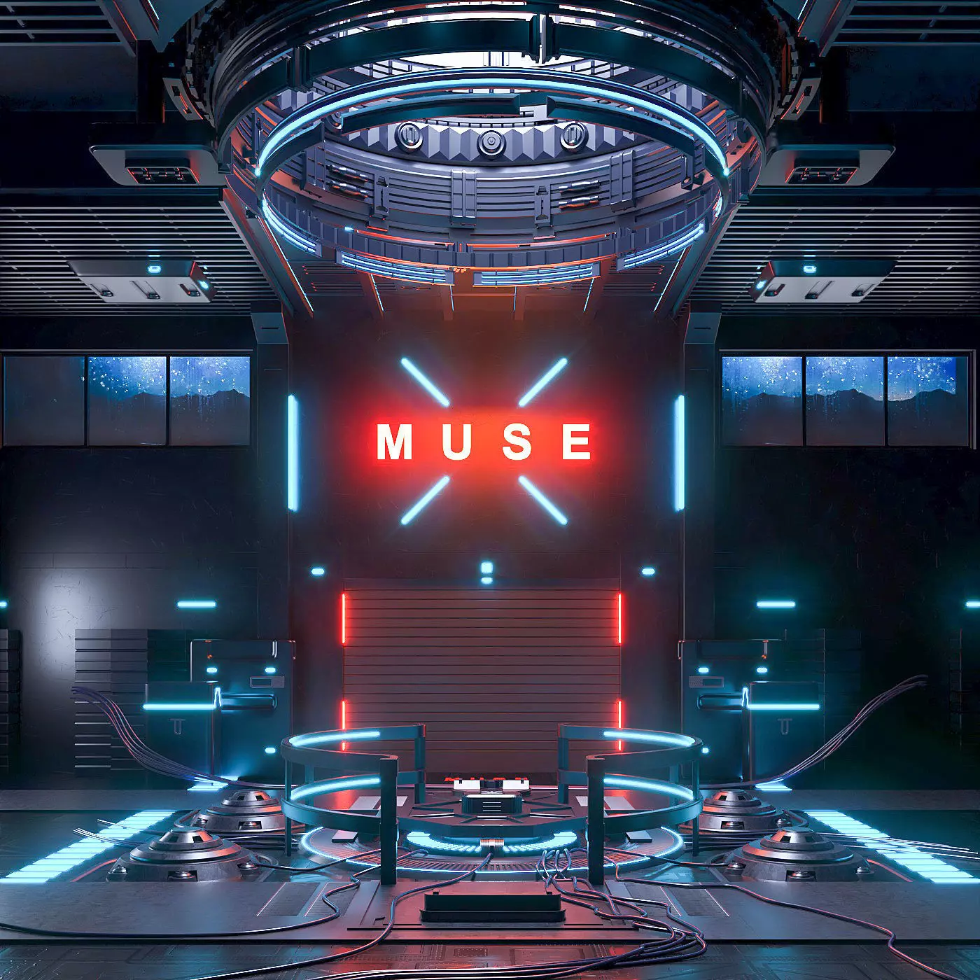 Sci-fi exhibition stand The Muse 3D model_0