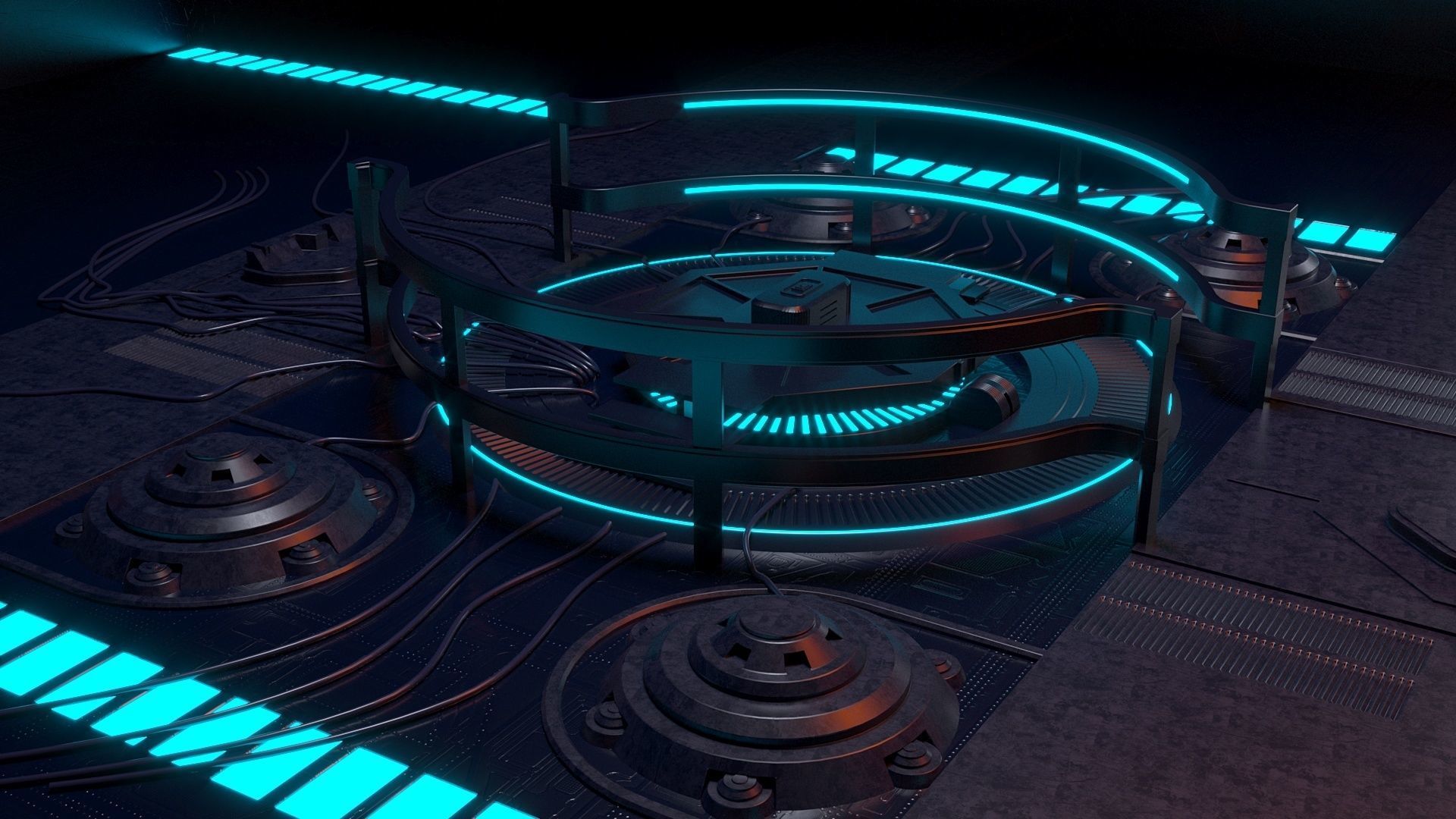 Sci-fi exhibition stand The Muse 3D model_8