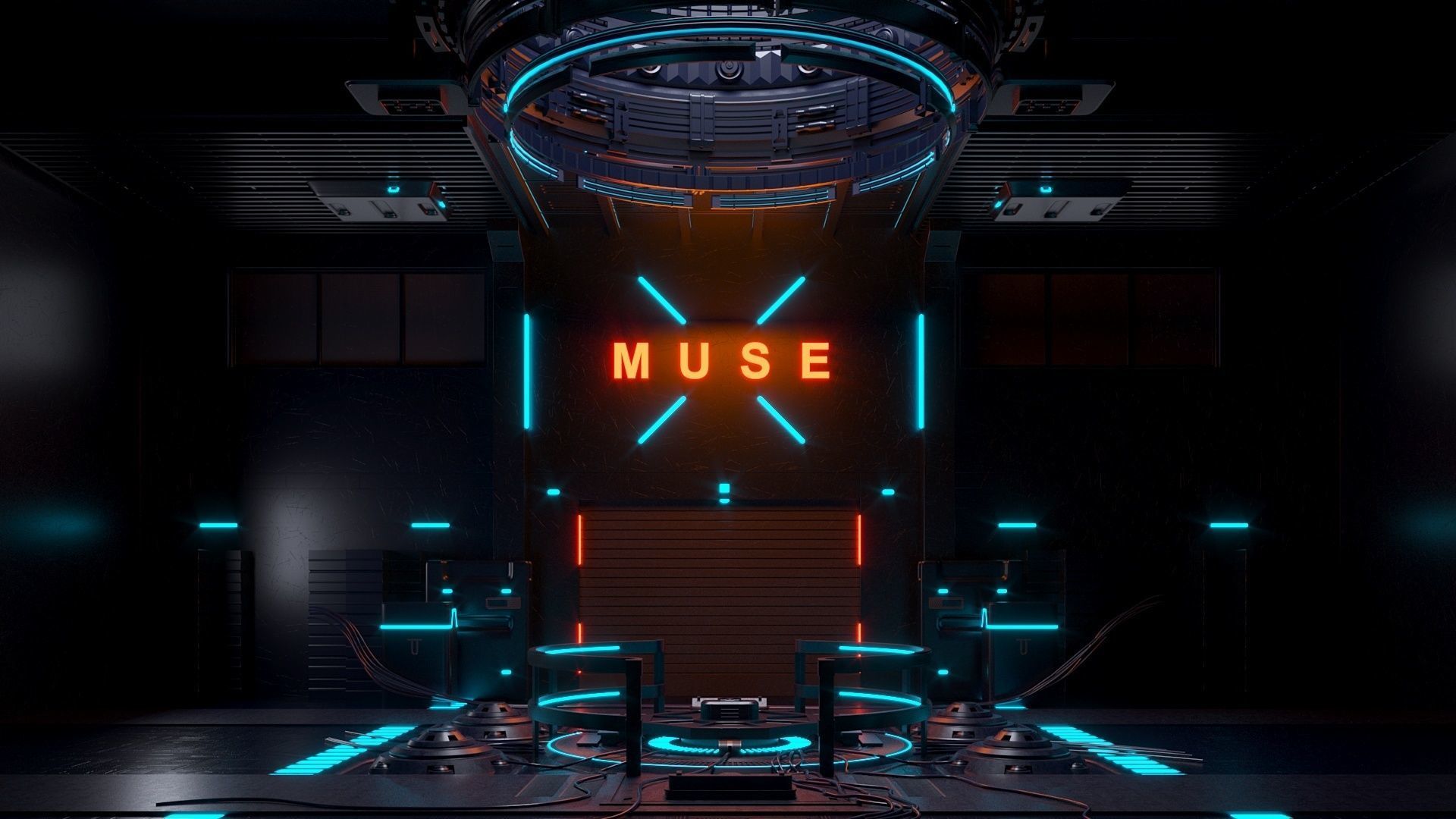 Sci-fi exhibition stand The Muse 3D model_1