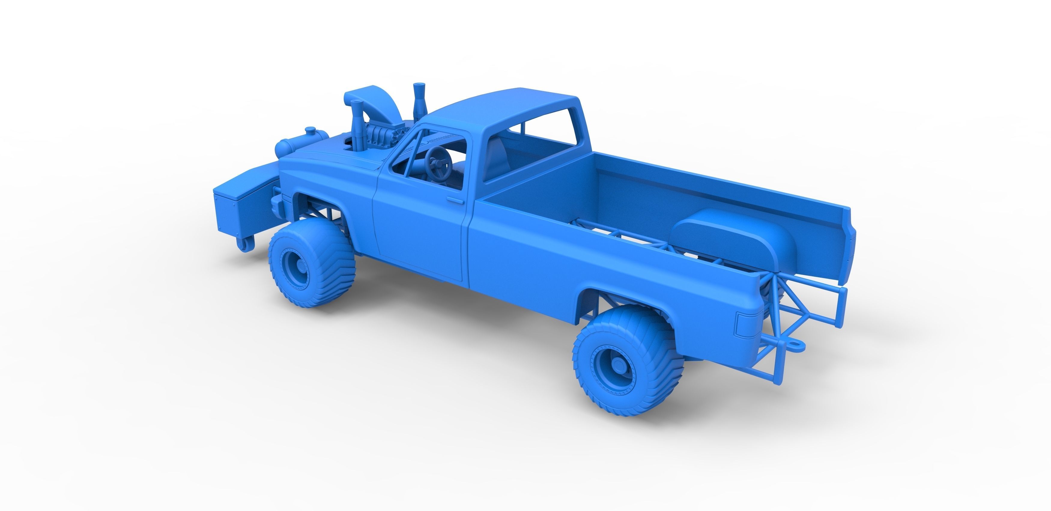 Pulling truck 4wd Scale 1 to 25 3D print model_24