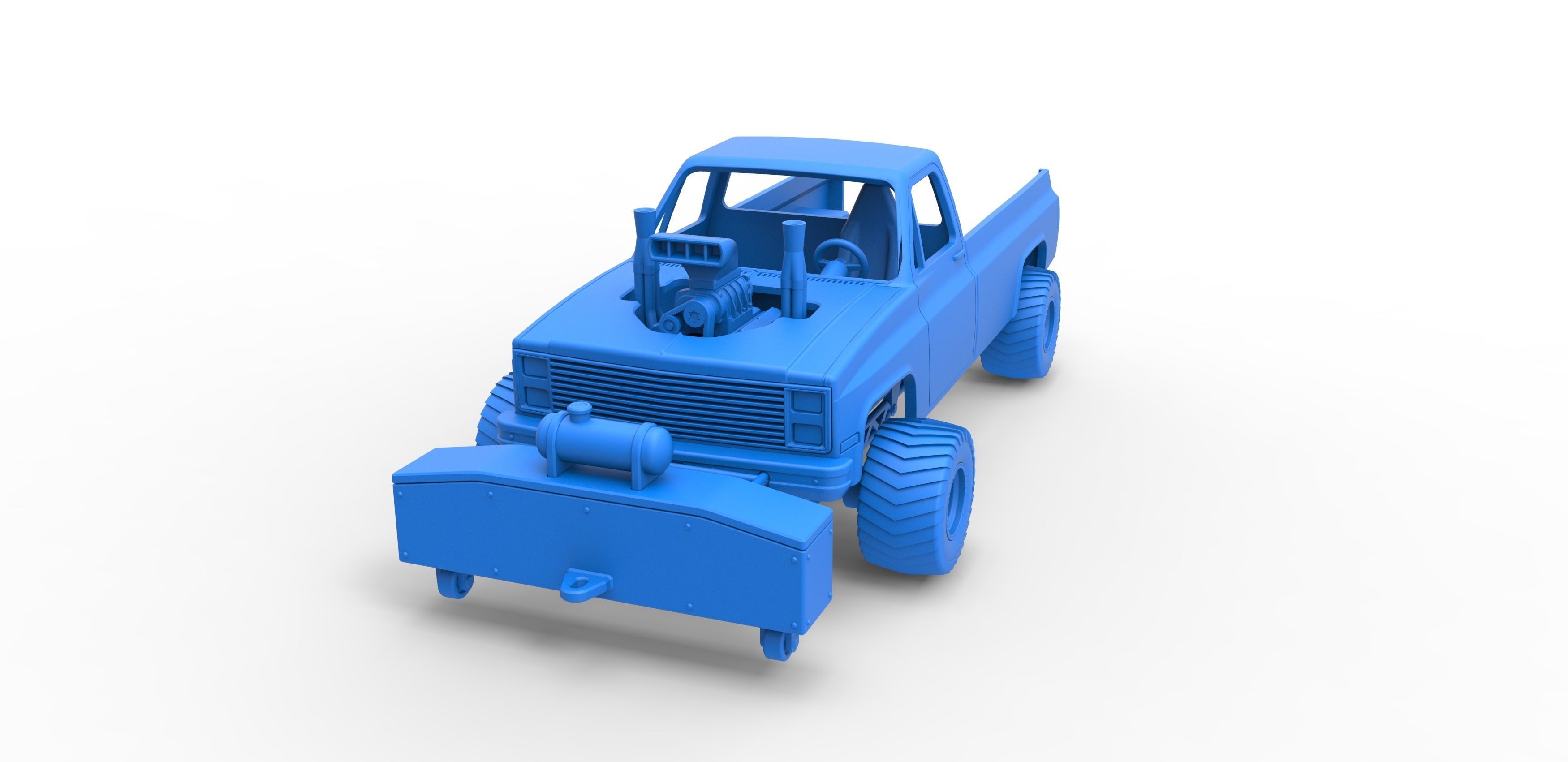 Pulling truck 4wd Scale 1 to 25 3D print model_17